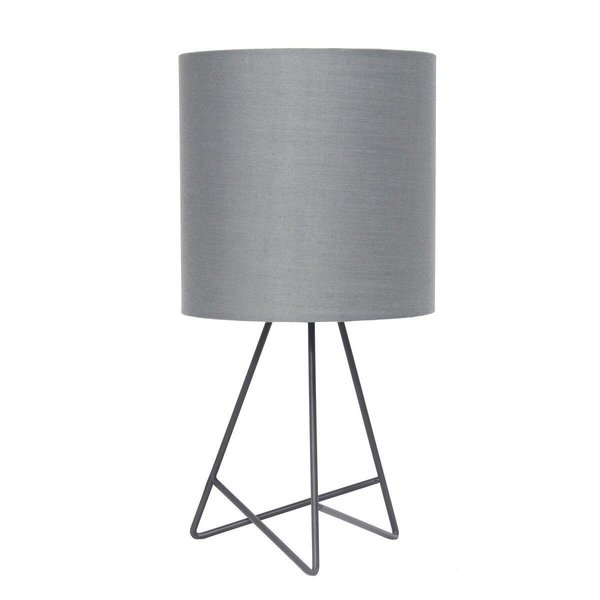 Lighting Business Gray Down to the Wire Table Lamp with Gray Fabric Shade LI2519853